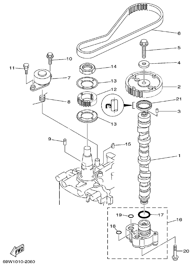 Yamaha FT60B OIL PUMP parts diagram
